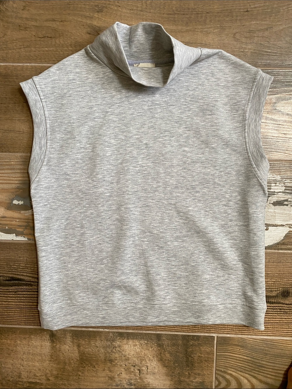 P.Cill Sleeveless Mock Neck Tunic Top - Light Gray